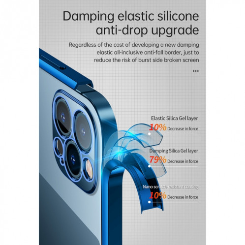 Cadre de bord de silicone Sulada élastique + cas anti-chute TPU tout compris pour iPhone 13 (bleu) SS802C38-07