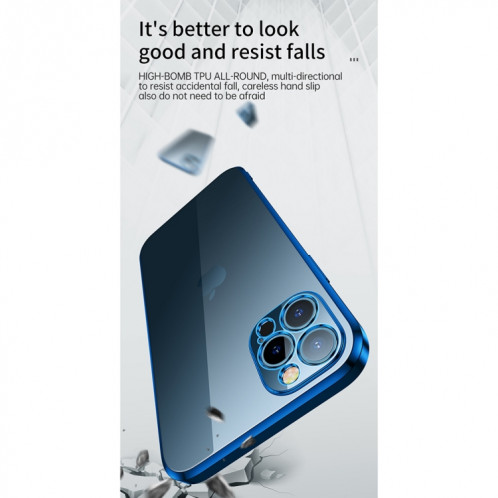 Cadre de bord de silicone Sulada élastique + cas anti-chute TPU tout compris pour iPhone 13 Pro (Bleu) SS803C515-07