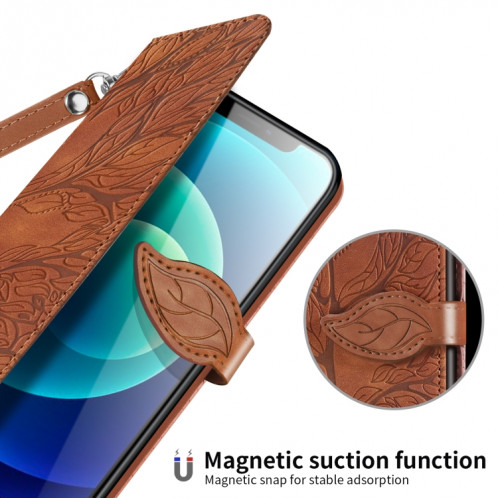 VIE D'ESCOSSING DE L'ESCOSSING PATTURE Horizontal Flip Cuir Case avec support & Card Slot & Portefeuille et cadre photo et longe pour iPhone 13 (Brown) SH602E71-07
