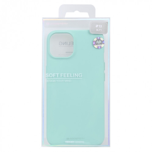 Soft Soft Soft Soft Liquid TPU Étui souple pour iPhone 13 (Mint Green) SG902E342-07