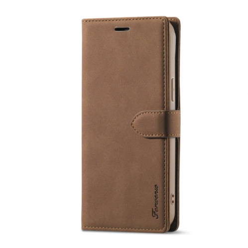 Forwenw F1 Série Matte Matte Strong Magnétisme Horizontal Flip Cuir Coating avec porte-cartes et cadre de portefeuille et cadre de portefeuille pour iPhone 13 PRO (Brown) SF403C1947-07