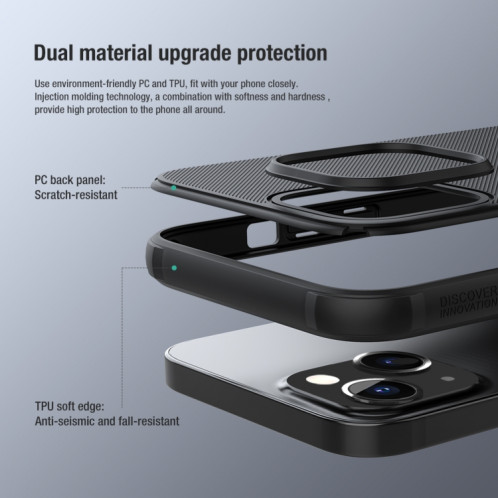 Nillkin super givré Shield Pro PC + TPU Cas de protection pour iPhone 13 (Noir) SN501A1840-09