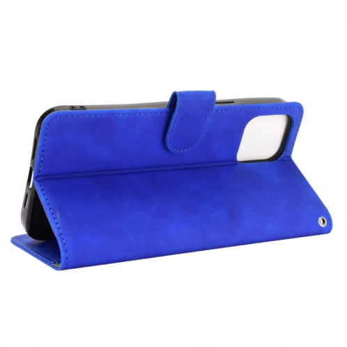 Couleur solide SHOKLE SELECTE Boucle magnétique Horizontal Flip Valf Texture PU Coque en Cuir avec support & Card Slots & Portefeuille pour iPhone 13 Pro (Bleu) SH002B848-06