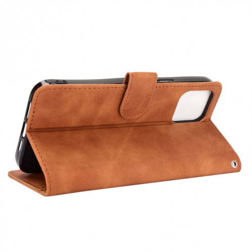 Couleur solide SHOKLE SELECTE Boucle magnétique Horizontale Flip Valf Texture PU Coque en cuir avec support & Card Slots & Portefeuille pour iPhone 13 PRO (Brown) SH002E145-06