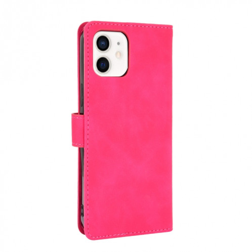 Couleur de couleur unie Senteuse Boucle magnétique Horizontal Flip Valf Texture PU Coque en cuir avec support & Card Slots & Portefeuille pour iPhone 13 (Rose Rouge) SH003D1509-06