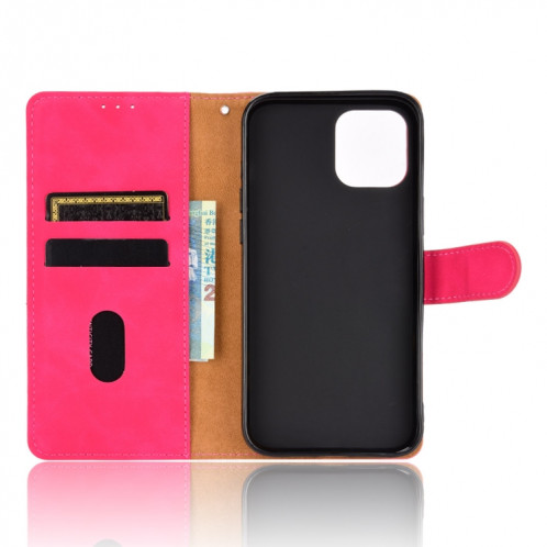 Couleur de couleur unie Senteuse Boucle magnétique Horizontal Flip Valf Texture PU Coque en cuir avec support & Card Slots & Portefeuille pour iPhone 13 (Rose Rouge) SH003D1509-06