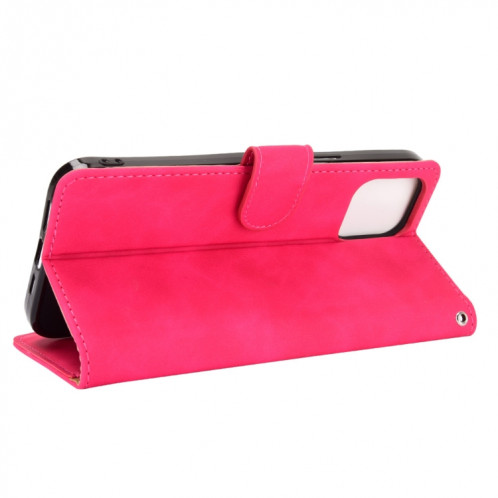 Couleur de couleur unie Senteuse Boucle magnétique Horizontal Flip Valf Texture PU Coque en cuir avec support & Card Slots & Portefeuille pour iPhone 13 (Rose Rouge) SH003D1509-06