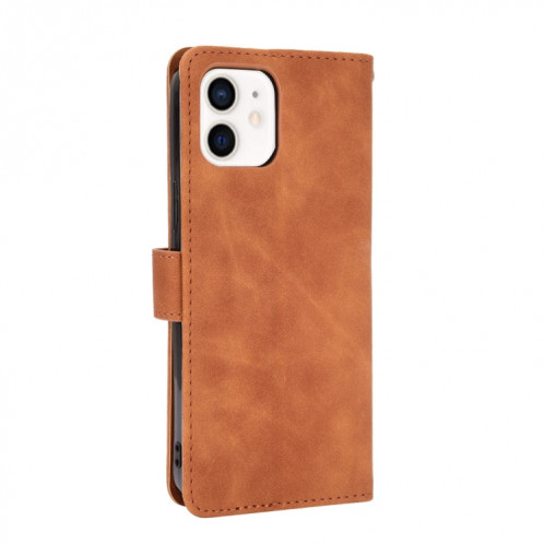 Couleur unie Skin Senteuse Boucle magnétique Horizontale Flip Valf Texture PU Coque en cuir avec support et cartes de cartes et portefeuille pour iPhone 13 (Brown) SH003E1777-06