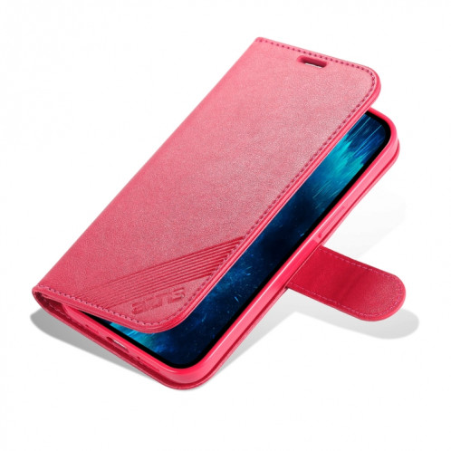 Texture de mouton AZNS Texture horizontale Horizontal Toam Coating avec porte-cartes et portefeuille pour iPhone 13 Pro (rouge) SA403B1248-08