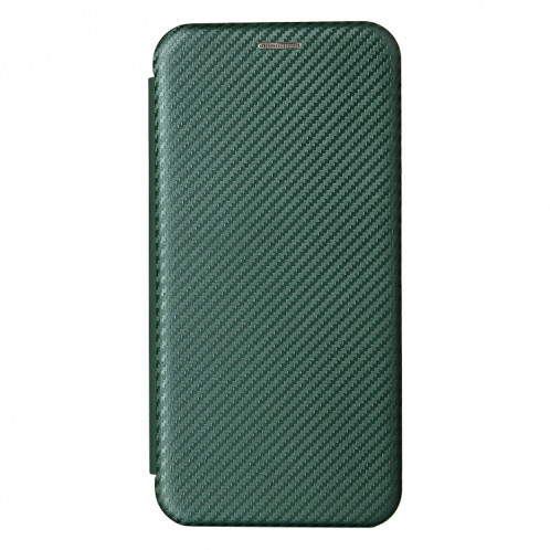 Texture de fibre de carbone Magnétique Horizontal Horizontal TPU + PC + étui en cuir PU avec emplacement de carte pour iPhone 13 (vert) SH603D705-07