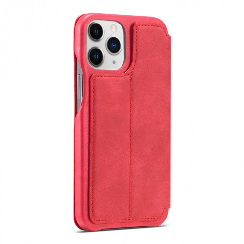 LC.IMEEKE HON HON Série Ancienne Série Horizontale Flip Coating avec support et emplacement de carte pour iPhone 13 Pro (rouge) SL803B1012-07