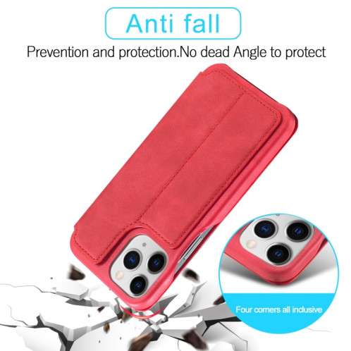 LC.IMEEKE HON HON Série Ancienne Série Horizontale Flip Coating avec support et emplacement de carte pour iPhone 13 Pro (rouge) SL803B1012-07