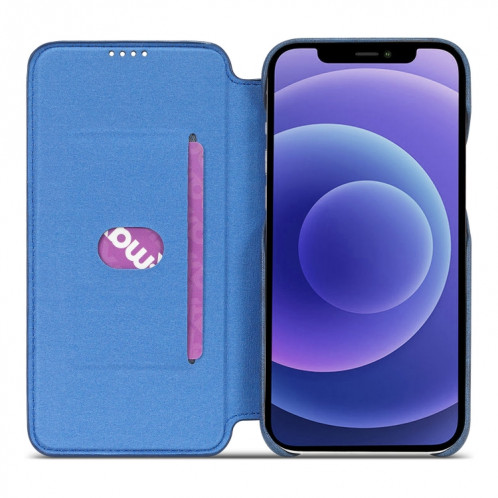 LC.IMEEKE HON HON Série Ancienne Série Horizontale Flip Coating avec support et emplacement de carte pour iPhone 13 Pro (Bleu) SL803D1163-07