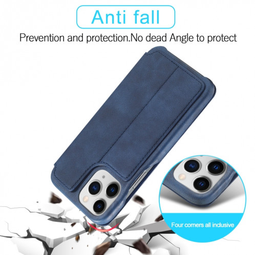 LC.IMEEKE HON HON Série Ancienne Série Horizontale Flip Coating avec support et emplacement de carte pour iPhone 13 Pro (Bleu) SL803D1163-07