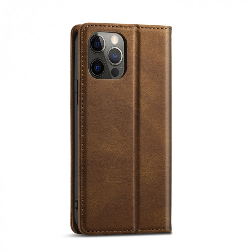 Forwenw F2 Série Horizontale magnétique Horizontal Horizons avec porte-carte et portefeuille pour iPhone 13 PRO (Brown) SF711A1853-07