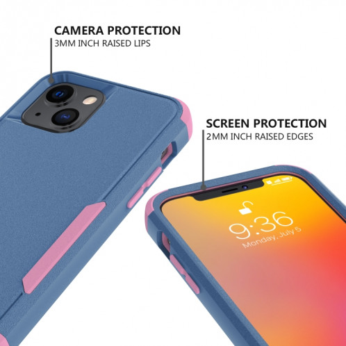 Étui de protection TPU + PC TPU + PC TPU + TPU + (bleu royal + rose) SH002B1573-06