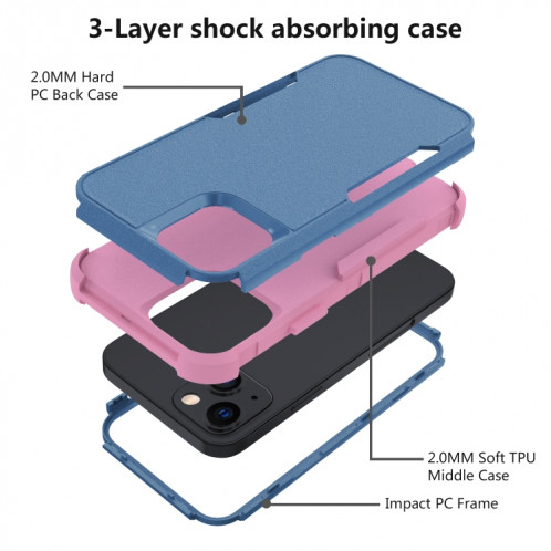 Étui de protection TPU + PC TPU + PC TPU + TPU + (bleu royal + rose) SH002B1573-06