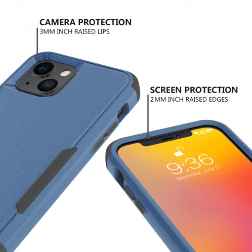 TPU TPU + PC TPU + TPU + PC pour iPhone 13 (bleu royal + noir) SH002C1349-06