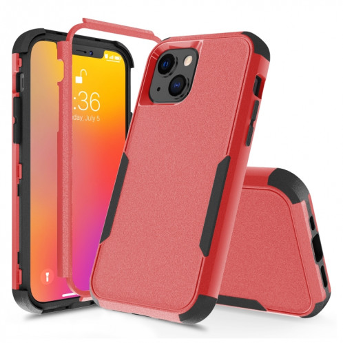 Boîte de protection TPU + PC TPU + PC TPU + pour iPhone 13 (rouge + noir) SH002H703-06