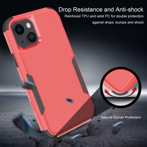 Boîte de protection TPU + PC TPU + PC TPU + pour iPhone 13 (rouge + noir) SH002H703-06