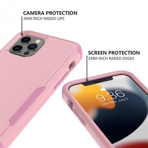 TPU TPU + TPU + PC Commuter TPU + PC pour iPhone 13 Pro (rose) SH003E606-06