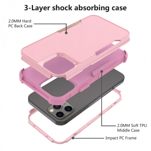 TPU TPU + TPU + PC Commuter TPU + PC pour iPhone 13 Pro (rose) SH003E606-06