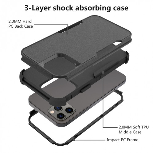 Étui de protection TPU + PC TPU + PC TPU + PC (Noir) SH003G144-06