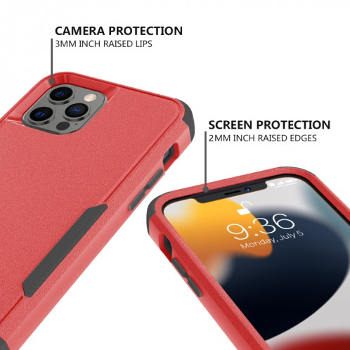 TPU TPU + PC TPU + PC TPUT pour iPhone 13 Pro (rouge + noir) SH003H1045-06