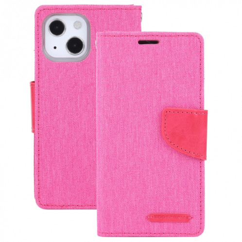 Toile de canevas GOOSPERY TOILETURE TEXTURE HORIZONTAL ROCK PU Housse en cuir PU avec support & carte Slots & Portefeuille pour iPhone 13 (Rose Rouge) SG602F1086-07