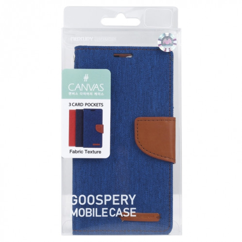 HOBOSPERY TOIVAS Diary Toile Texture Horizontale Flip PU Coque en cuir PU avec support & carte Slots & Portefeuille pour iPhone 13 PRO (Bleu) SG603E820-07
