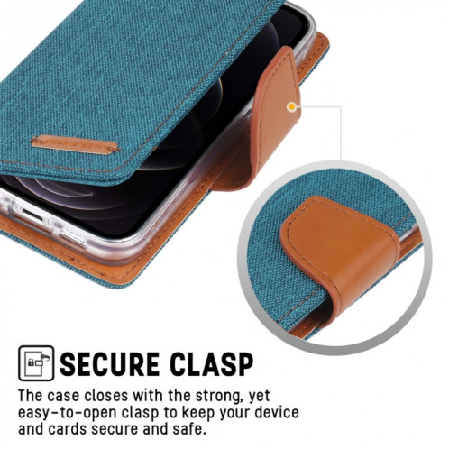 Toile de canvas Goospery Toile Texture Texture Horizontale Flip PU Coque en cuir PU avec support & carte Slots & Portefeuille pour iPhone 13 Pro (Noir) SG603G1081-07
