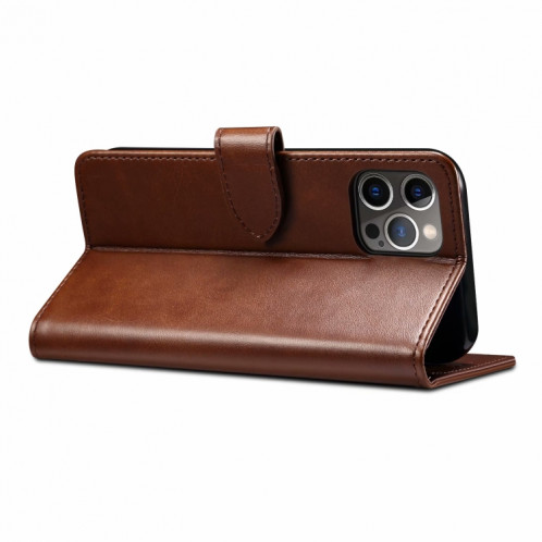 GUSSIM Business Style Horizontal Flip Cuir Coffret avec porte-cartes et portefeuille pour iPhone 13 (Kaki) SG402E1916-07