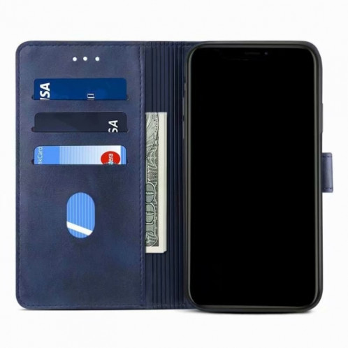 GUSSIM Business Style Horizontal Flip Cuir Coating avec porte-cartes et portefeuille pour iPhone 13 Pro (Bleu) SG403C455-07