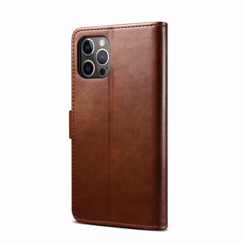 GUSSIM Business Style Horizontal Flip Coating avec support et portefeuille et portefeuille pour iPhone 13 Pro (Brown) SG403D1092-07