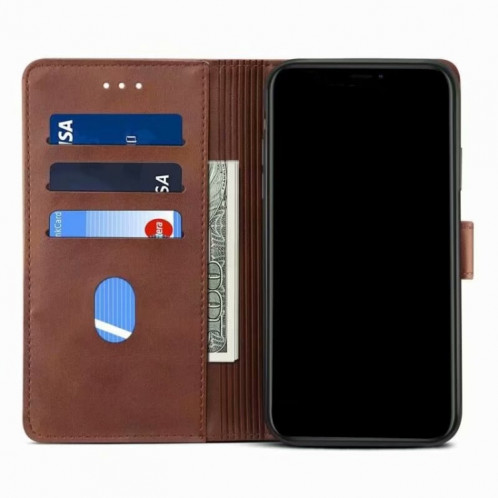 GUSSIM Business Style Horizontal Flip Coating avec support et portefeuille et portefeuille pour iPhone 13 Pro (Brown) SG403D1092-07