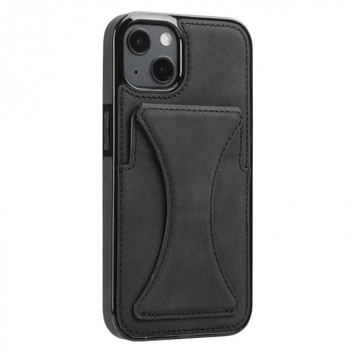 Cas protecteur ultra-mince avec support et fonction magnétique métallique pour iPhone 13 (noir) SH902F1218-07