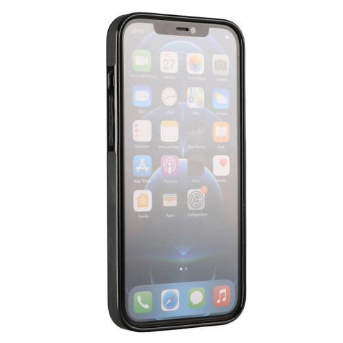 Cas protecteur ultra-mince avec support et fonction magnétique métallique pour iPhone 13 (noir) SH902F1218-07