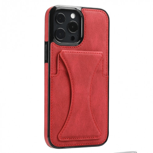 Cas protecteur ultra-mince antichoc avec support et métal Fonction magnétique pour iPhone 13 Pro (rouge) SH903B1743-07