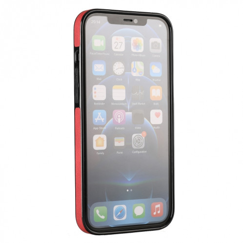 Cas protecteur ultra-mince antichoc avec support et métal Fonction magnétique pour iPhone 13 Pro (rouge) SH903B1743-07