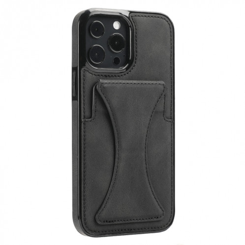 Cas protecteur ultra-mince antichoc avec support et métal Fonction magnétique pour iPhone 13 Pro (Noir) SH903F1657-07