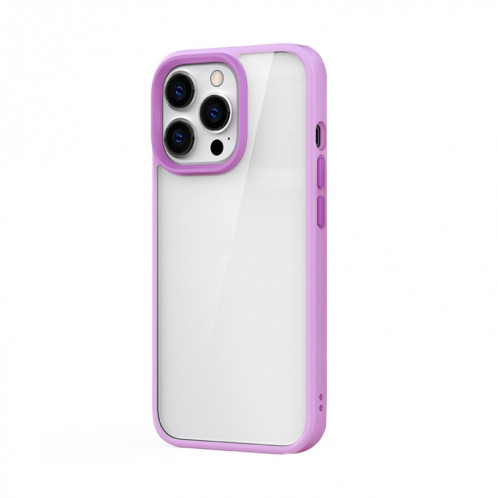 Bouclier Ming Bouclier Hybrid Transparent PC + TPU Case antichoc rattrapé pour iPhone 13 Pro (Violet) SH303F1039-08