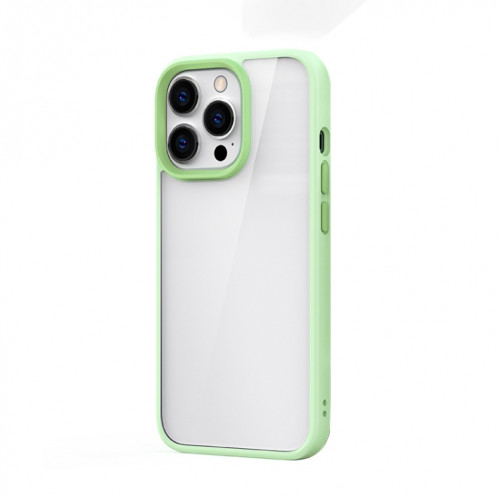 Ming Shield Hybrid Hybrid Transparent Case PC + TPU TPU Scratch Scratoches pour iPhone 13 Pro (vert clair) SH303G669-08