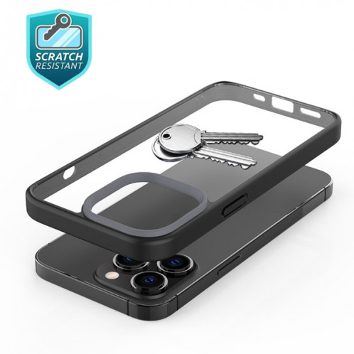 Ming Shield Hybrid Case transparent transparent givré de TPU + TPU pour iPhone 13 Pro (rouge) SH303B432-08
