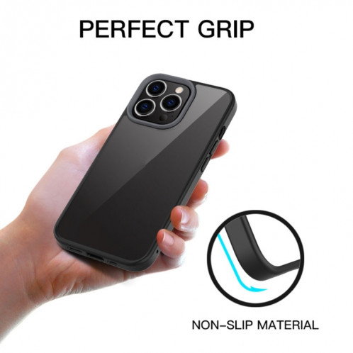 Ming Shield Hybrid Case transparent transparent givré de TPU + TPU Case antichoc pour iPhone 13 Pro (Noir) SH303A554-08