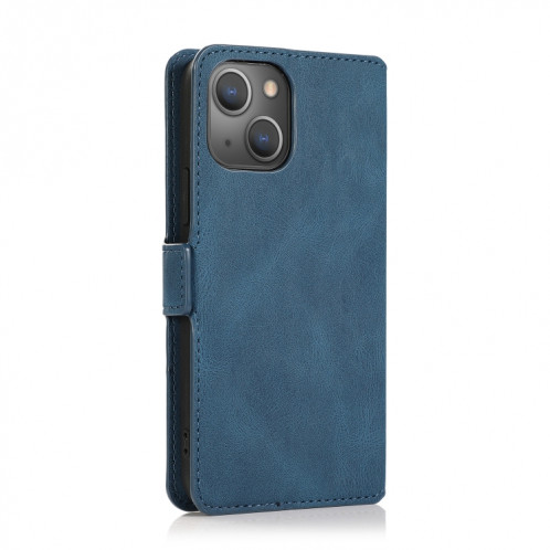 Fermoir à fermeture magnétique rétro Horizontal Flip Cuir Too avec support & carte Slots & Photo Cadre et portefeuille pour iPhone 13 (bleu marine) SH302C103-07