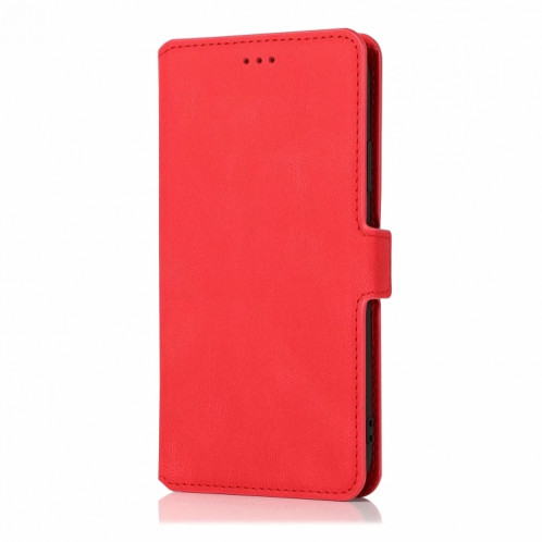 Fermoir magnétique rétro Fermoir à fermeture horizontale Horizontal Toam Coating avec porte-cartes et cadre photo et portefeuille pour iPhone 13 Pro (rouge) SH303B1214-07