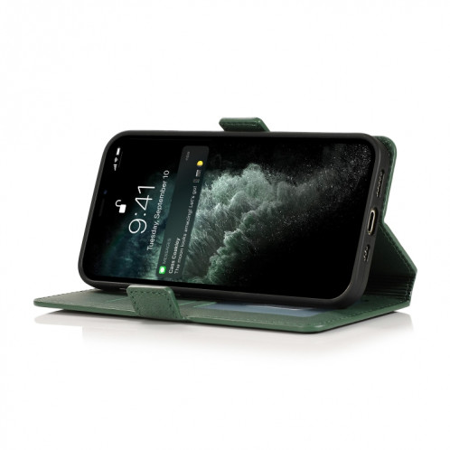 Fermoir magnétique rétro Fermoir à fermeture horizontale Horizontal Toam Cuir avec support & Cadre Slots & Photo Cadre & portefeuille pour iPhone 13 PRO (Vert) SH303D849-07