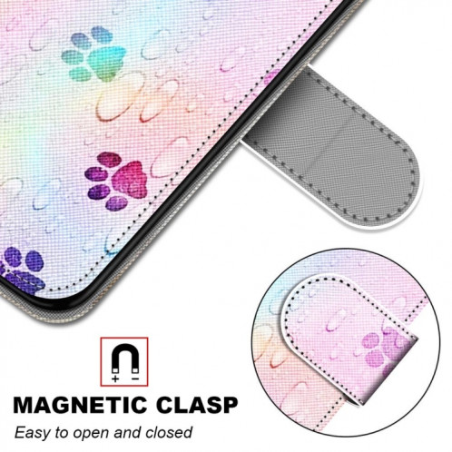 Dessin coloré Texture Croix Texture Horizontale Étui en cuir PU avec support & carte Slots & Portefeuille et longe pour iPhone 13 Pro (gouttes d'eau de l'empreinte) SH003D1080-07
