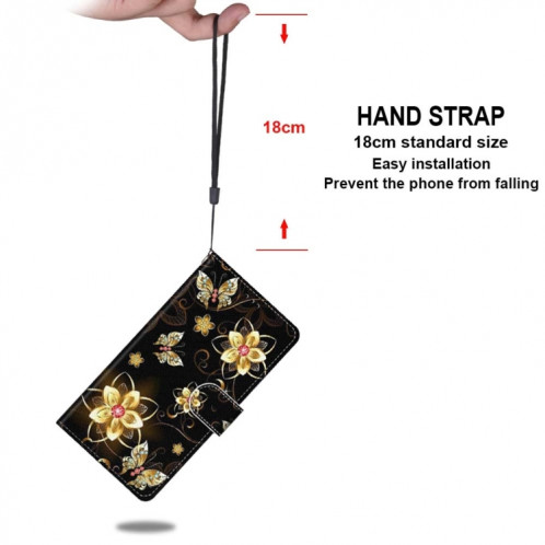 Dessin coloré Texture Croix Horizontal Flip PU Coque en cuir PU avec support et portefeuille et portefeuille pour iPhone 13 Pro (papillon de diamant en or) SH003F1999-07