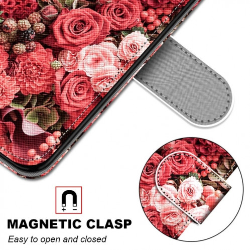 Dessin coloré Texture Texture Horizontale Horizontal PU Coque en cuir avec porte-carte et portefeuille et lanière pour iPhone 13 PRO (rose rose) SH003H1723-07